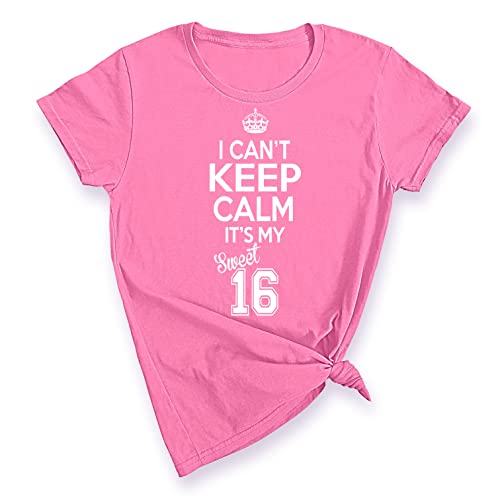 Book Cover Promotion & Beyond Sweet Sixteen It's My Birthday! Women's T-Shirt, XL, Azalea Pink