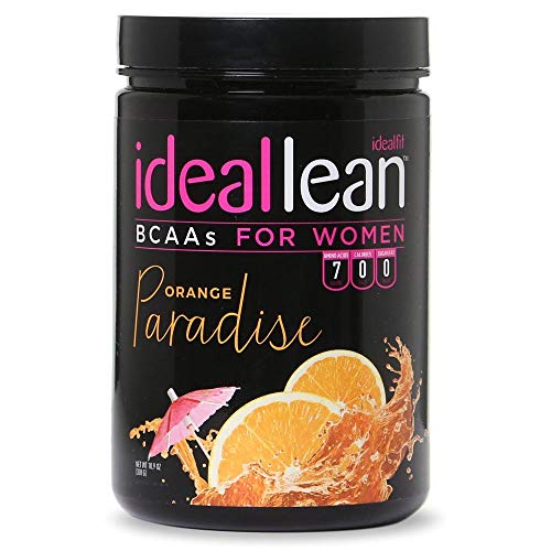 Book Cover IdealLean BCAA For Women ‐ Amino Acids for Women | Maximize Fat Burn & Lean Muscle Growth | Aids Weight Loss | Post Workout Recovery Drink | 0 Calories, 0 Sugars, 0 Carbs | Orange Paradise | 12 oz.