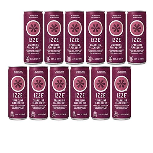 Book Cover IZZE Fortified Sparkling Juice, Blackberry, 8.4-Ounce Cans (Pack of 12)