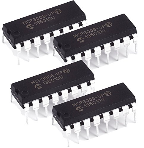 Book Cover Microchip MCP3008-I/P 10-Bit ADC with SPI (Pack of 4)