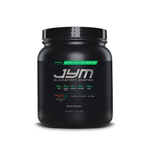 Book Cover Pre JYM Pre Workout Powder - BCAAs, Creatine HCI, Citrulline Malate, Beta-Alanine, Betaine, and More | JYM Supplement Science | Strawberry Kiwi Flavor, 30 Servings