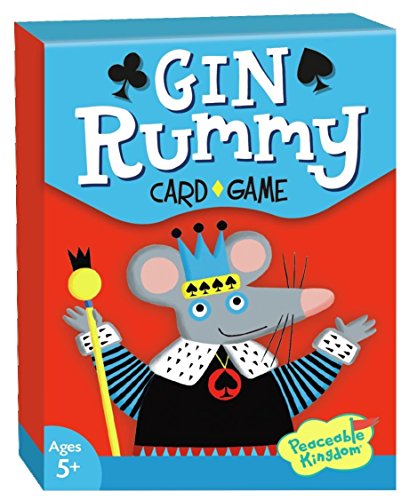 Book Cover Peaceable Kingdom Gin Rummy Classic Card Game for Kids - 52 Cards with Gift Box