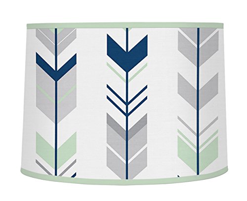 Book Cover Sweet Jojo Designs Grey, Navy Blue and Mint Woodland Arrow Boy or Girl Baby Childrens Lamp Shade