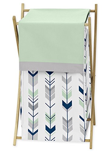Book Cover Sweet Jojo Designs Baby/Kids Clothes Laundry Hamper for Grey, Navy Blue and Mint Woodland Arrow Girl or Boy Bedding Sets