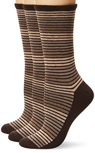 Book Cover No nonsense Women's Striped Flat Knit Crew Sock 3-Pack