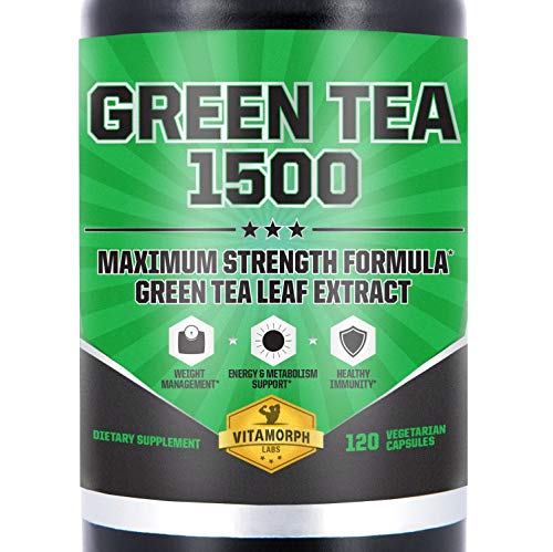 Book Cover Vitamorph Labs Green Tea 1500 - Egcg Green Tea Extract Supplement, Maximum Strength Egcg Green Tea Extract Capsules for a Metabolism Boost and Daily Energy 120 Vegetarian Capsules