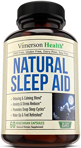 Book Cover Natural Sleep Aid Pills with Valerian, Melatonin and Natural Herbs. Premium Quality Sleeping Supplement with Chamomile, Vitamin B6, L-Tryptophan, Ashwagandha, L-Taurine, St. John's Wort, L-Theanine