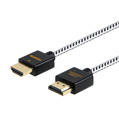 Book Cover HDMI 2.0 Cable CableCreation 3 meter 4K High-Speed Slim HDMI Cable Support 4K@60Hz 3D Audio Return Latest Version and Low Profile For PS3, PS4, X-Box 3M Black & White