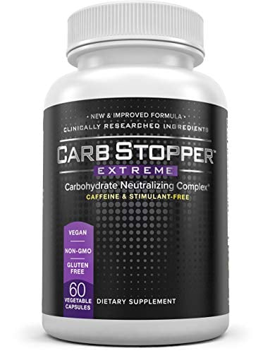 Book Cover Carb Stopper Extreme: Maximum Strength, Natural Carbohydrate and Starch Neutralizer | Keto Diet Cheat Supplement to Intercept Carbs with White Kidney Bean Extract, 60 Caps