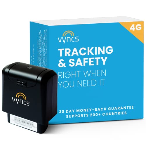 Book Cover Vyncs - GPS Tracker for Vehicles, [No Monthly Fee], 4G LTE, Vehicle Location, Trip History, Driving Alerts, GeoFence, Fuel Economy, OBD Fault Codes, USA-Developed, Family or Fleets