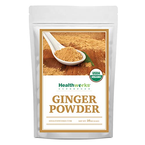 Book Cover Healthworks Ginger Powder (16 Ounces / 1 Pound) | Ground | Raw | All-Natural & Certified Organic | Keto, Vegan | Great with Coffee, Tea & Juices | Superfood/Spice
