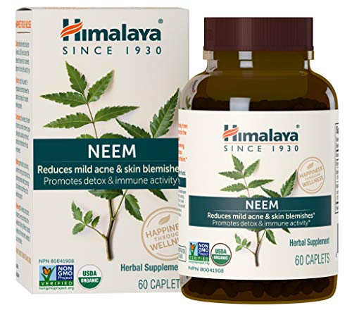Book Cover Himalaya Organic Neem 60 Caplets for Mild Acne & Healthy Skin 600mg
