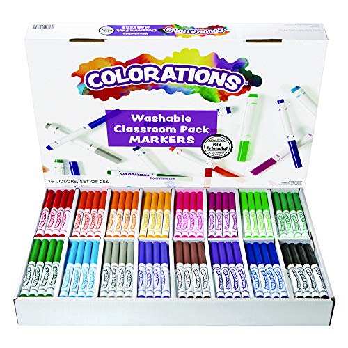Book Cover Colorations Washable Classic Markers Classroom Pack - Set of 256 (Item # 982561), Assorted Set