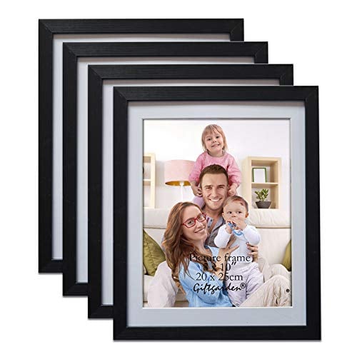 Book Cover Giftgarden 8x10 Picture Frame Black with Mat, 9.4x11.7 Outer Frames Matted to 8 x 10’ Photos for Wall or Tabletop Decor, Set of 4