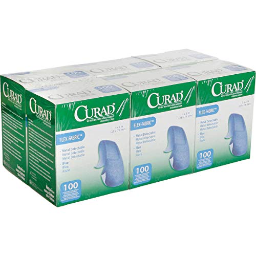 Book Cover Curad Woven Blue Detectable Bandage, 100-Count (Pack of 6)