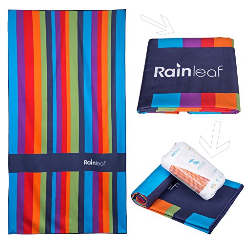 Book Cover Rainleaf Microfiber Beach Towel,Rainbow