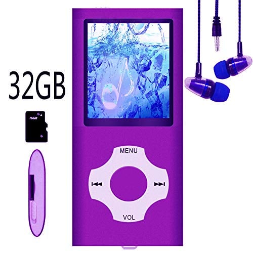Book Cover MP3 Player / MP4 Player, Hotechs MP3 Music Player with 32GB Memory SD Card Slim Classic Digital LCD 1.82'' Screen Mini USB Port with FM Radio, Voice Record