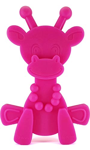 Book Cover Baby Teething Toy Extraordinaire - Little Bambam Giraffe Teether Toys by Bambeado. Our BPA Free Teethers Help take The Stress Out of Teething, from Newborn Baby Through to Infant - Magentaâ€¦