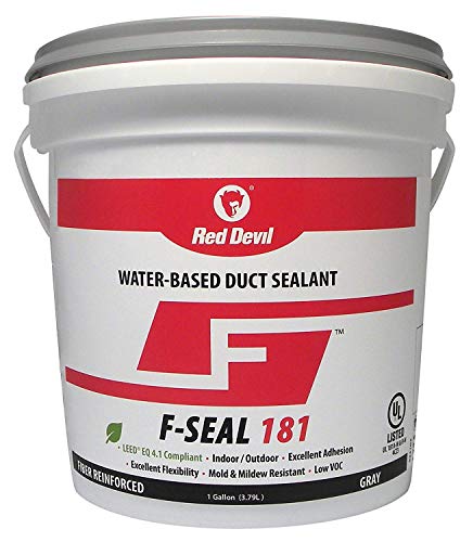 Book Cover Red Devil 0841DX F-Seal 181 Fiber Reinforced Water Based Duct Sealant, 1 Gallon, Gray