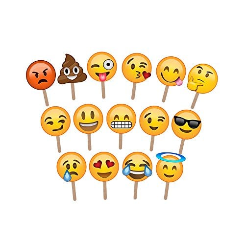 Book Cover Emoji Photo Booth Props - Large Enough to Cover The Face - Ideal for Weddings and Parties - Huge Pack of 15