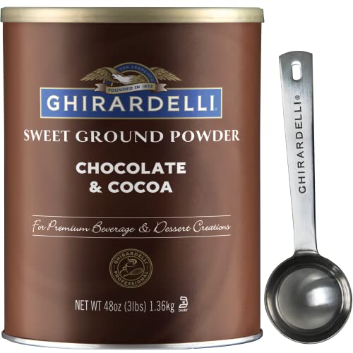 Book Cover Ghirardelli - Sweet Ground Chocolate & Cocoa Gourmet Powder 3 lbs with Ghirardelli Stamped Barista Spoon