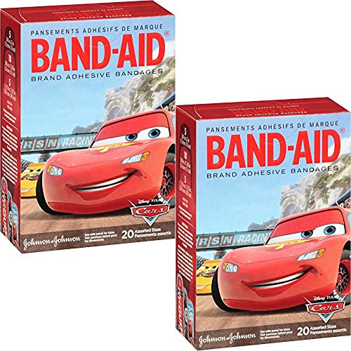 Book Cover BAND-AID Bandages Disney Cars Assorted Sizes 20 Each (Pack of 2)