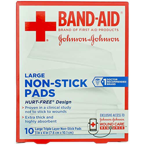 Book Cover BAND-AID First Aid Non-Stick Pads, Large, 3 in x 4 in, 10 ea (Pack of 7), Packaging May Vary
