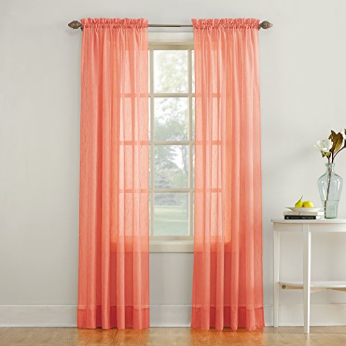 Book Cover No. 918 Erica Crushed Texture Sheer Voile Curtain Panel, 51
