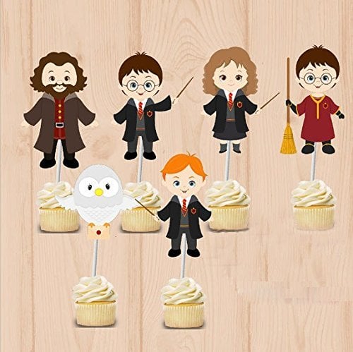 Book Cover S&T Best Service Harry Potter Party Cupcake Toppers Harry Potter Birthday Party Decorations Party Supplies Birthday Party Decorations Kids