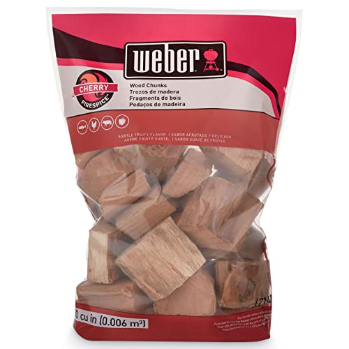 Book Cover Weber Cherry Wood Chunks, for Grilling and Smoking, 4 lb.