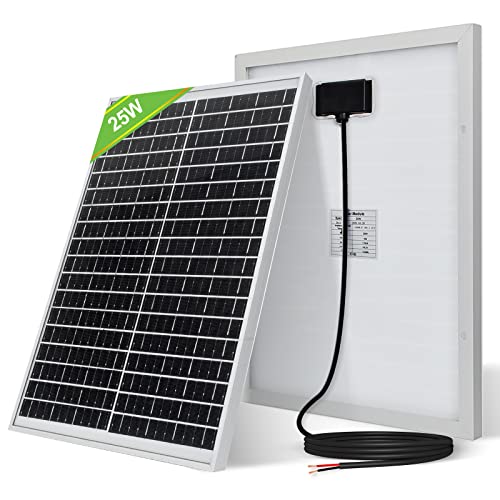 Book Cover ECO-WORTHY Solar Panel 25W 12V Monocrystalline Waterproof Panel for Charging 12V Battery of RV Boat Trailer ATV Car or Powering 12V Light, Charing 12V Battery Pack and Other Off-Grid Applications