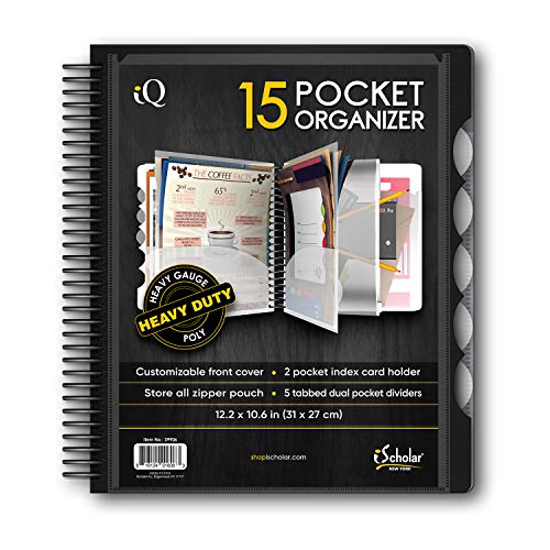 Book Cover IQ iScholar 15 Pocket Organizer, 12.2 x 11
