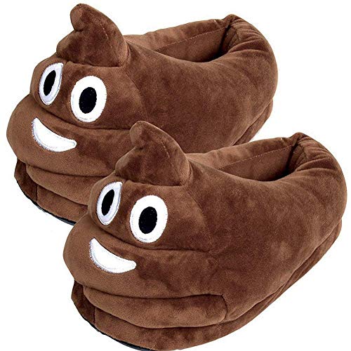 Book Cover YINGGG Unisex Cute Poop Emoji Slippers Plush Fluffy Comfortable House Shoes for Kids Women Men
