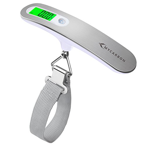 Book Cover Luggage Scale MYCARBON Digital Scale,High Precision,Heavy Duty Weight Scale,Backlight Hanging Scale,Ultra Portable Scale,MAX 110lb/50kg Suitcase Scale for Travel,Household,Outdoor and Gifts