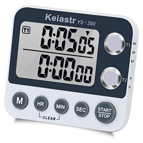 Book Cover Digital Kitchen Timer Magnetic Back,Cooking Timer,Large Display Loud Alarm Count-Up & Count Down Dual Timer for Cooking Baking,Volume Adjustable,ON/OFF Switch,Battery Including