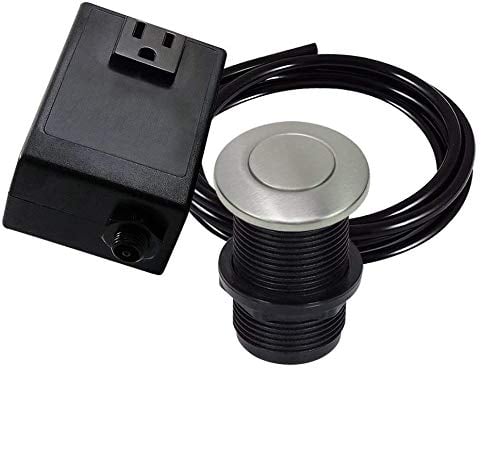 Book Cover Single Outlet Garbage Disposal Turn On/Off Sink Top Air Switch Kit in Stainless Steel. Compatible with any Garbage Disposal Unit and Available in 25+ Finishes by NORTHSTAR DÉCOR. Model # AS010-SS