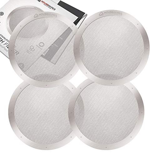 Book Cover 4-Pack Reusable Stainless Steel Filters for AeroPress Coffee Makers by Housewares Solutions (4)