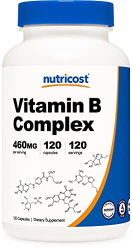 Book Cover Nutricost High Potency Vitamin B Complex 460mg, 120 Capsules - with Vitamin C - Energy Complex