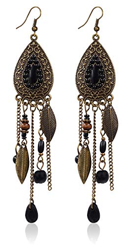 Book Cover Eternity J. Women Vintage Retro Ethnic Drop Bohemian Dangle Earring Lolita Antique Bead Tassel Earrings