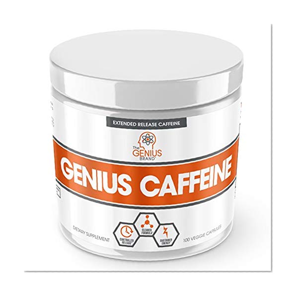 Book Cover GENIUS CAFFEINE – Extended Release Microencapsulated Caffeine Pills, All Natural Non-Crash Sustained Energy & Focus Supplement –Preworkout & Nootropic Brain Booster For Men & Women,100 veggie capsules