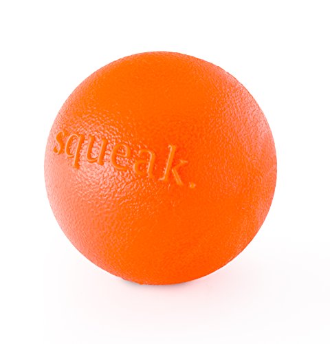 Book Cover Planet Dog Orbee-Tuff Squeak, Nearly Indestructible Dog Ball Fetch-Chew Toy for Aggressive Chewers, Made in the USA, Medium 3-Inch, Orange
