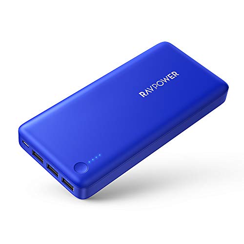 Book Cover Power Bank RAVPower 26800 Portable Charger 26800mAh Total 5.5A Output 3-Ports External Battery Packs (2.4A Input, iSmart 2.0 USB Power Pack) Portable Phone Charger iPhone, iPad Other Smart Devices