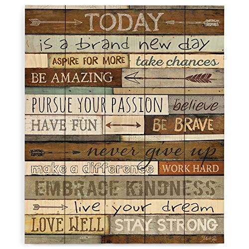 Book Cover Today is a Day Inspirational Phrases 21 x 18 Wood Pallet Wall Art Sign Plaque