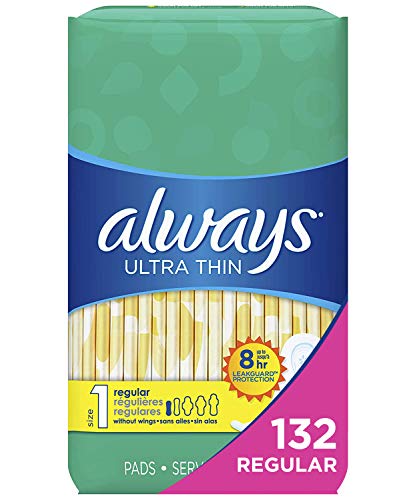 Book Cover Always Ultra Thin, Regular Pads, Unscented, Size 1 (Pack of 132)