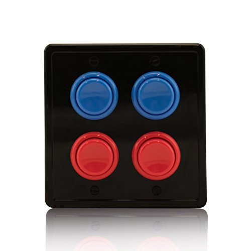 Book Cover Arcade Light Switch Plate - Double Switch (Black/Red Red,Blue Blue)
