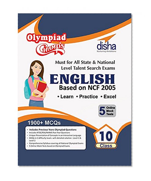 Book Cover Olympiad Champs English Class 10 with 5 Mock Online Olympiad Tests