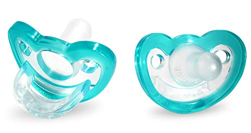 Book Cover RAZBABY JollyPop Baby Pacifier Newborn, 0-3m, Teal, Double Pack, 2 Count (Pack of 1) (001-TNB)