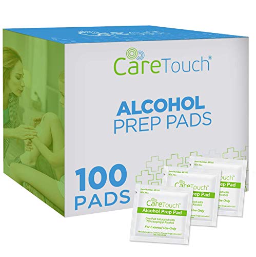 Book Cover Care Touch Sterile Alcohol Prep Pads, Medium 2-Ply - 100 Alcohol Wipes