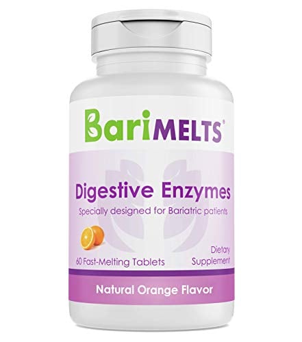 Book Cover BariMelts Digestive Enzymes, Dissolvable Bariatric Vitamins, Natural Orange Flavor, 60 Fast Melting Tablets