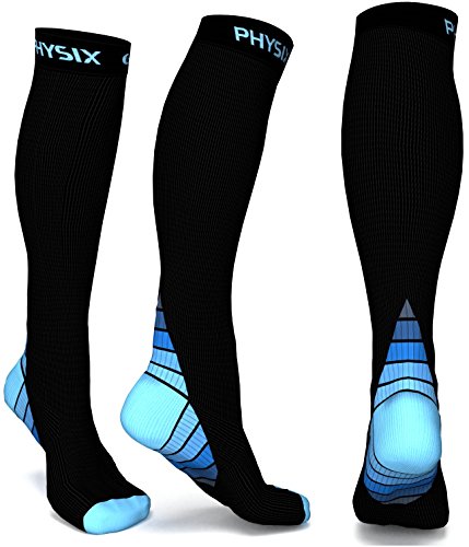 Book Cover Physix Gear Compression Socks for Men & Women (20-30 mmHg) Best Graduated Athletic Fit for Running, Nurses, Shin Splints, Flight Travel & Maternity Pregnancy - Boost Stamina, Circulation & Recovery